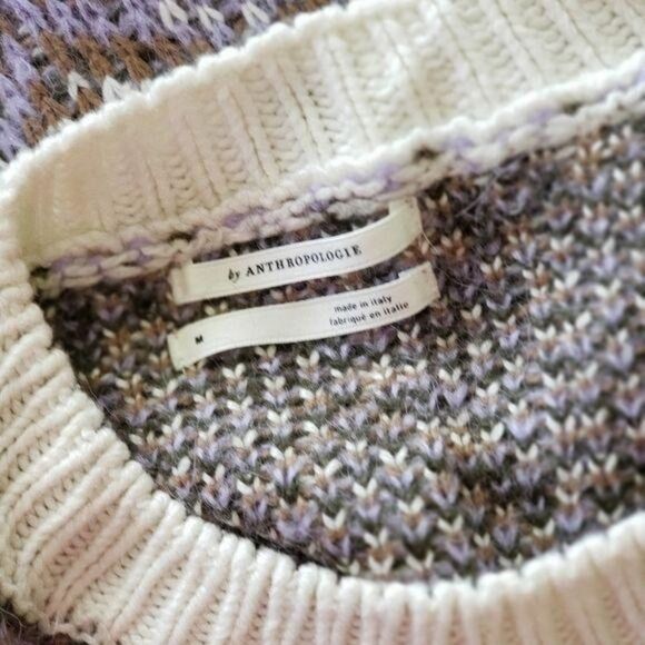 Anthropologie Fabiana Fair Isle Inspired Long Sleeve Sweater Warm Winter Medium - Picture 7 of 11
